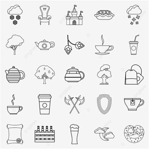 Knight Outline Vector Design Images, Knight Icons Set Vector Outline ...