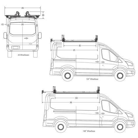 ErgoRack Double Side Drop Down Ladder Rack - Ford Transit 2015-Present (Low, Medium & High Roof ...