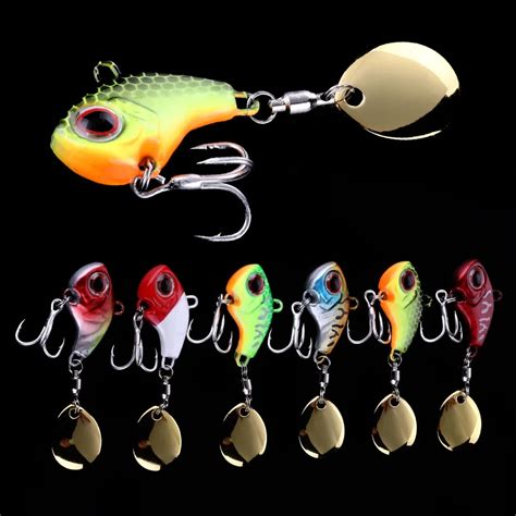 Hengjia 6pcs Metal Fishing Lure Set Sinking Bait With Spoon Tail