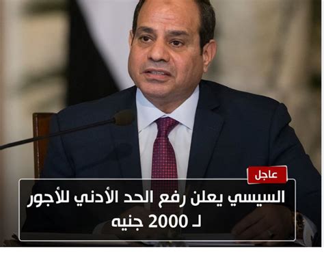 السيسي رفع الحد الأدنى للأجور لجميع العاملين بالدولة من 1200 إلى 2000 جنيه