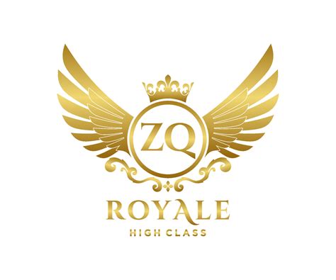 Golden Letter Zq Template Logo Luxury Gold Letter With Crown Monogram