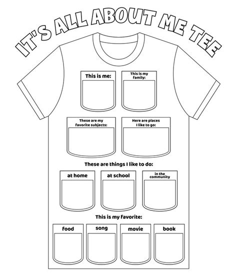 Printable All About Me Tee Posters Template All About Me Poster About Me Poster About Me