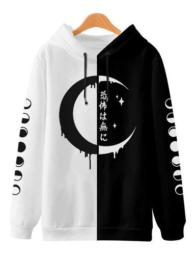 Fase Lunar Japan Buzo Bicolor Canguro Unisex Aesthetic Tienda M