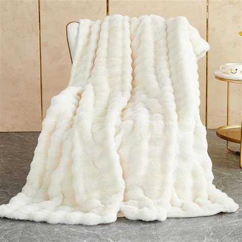 Shanna Soft Warm Rabbit Plush Fleece Blankets Thick Gsm Throws For