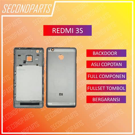 Jual CASING BACKDOOR BACK DOOR COVER TUTUP BELAKANG REDMI 3S ORIGINAL