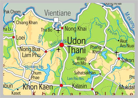 Thailand Physical Map– I Love Maps