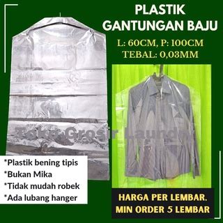 Jual Plastik Gantungan Baju Laundry Cover Loundry Packing Baju Gantung