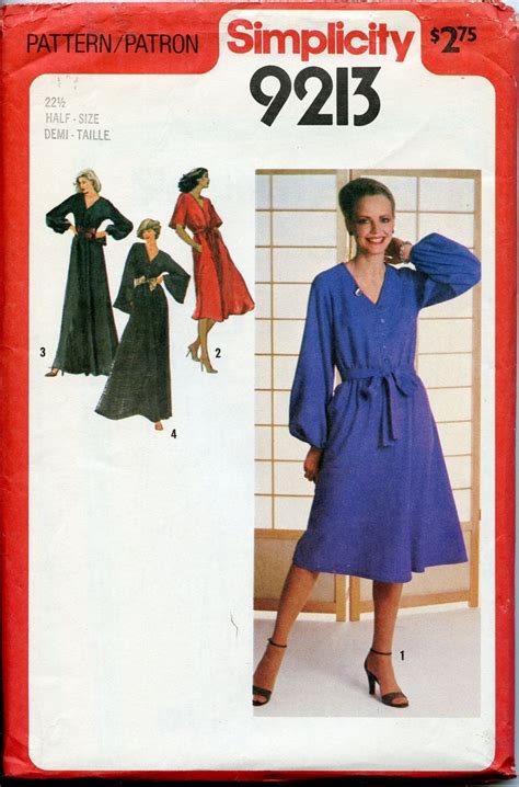 Misses V Neck Maxi Dress Sewing Pattern Flared Sleeves Etsy Maxi