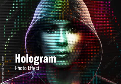 Hologram Photo Effect Stock Template | Adobe Stock