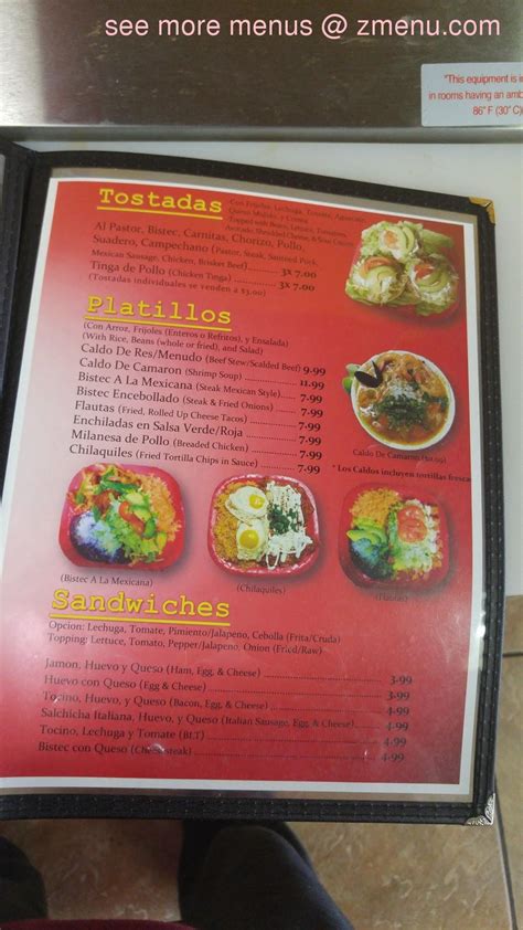 Menu At Taqueria La Tejana Restaurant Vineland E Landis Ave