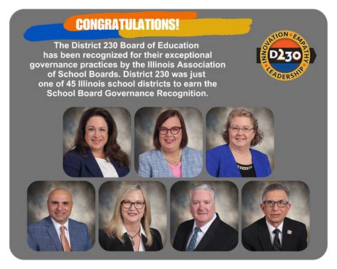 District 230 Board of Education earns Governance Recognition | Orland Park, IL Patch