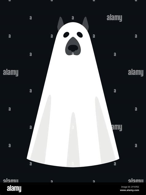 Ghost Dog On A Dark Background Dog In A Ghost Sheet Vector