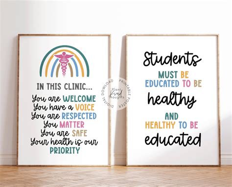 8 School Nurse Office Decor School Clinic School Nurse Posters Etsy