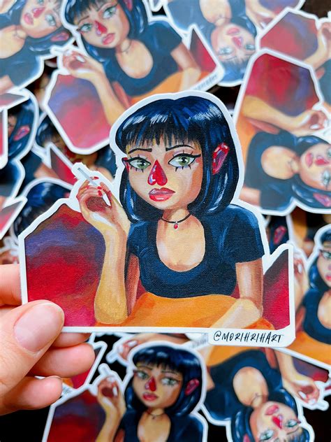 Boldnis Pulp Fiction Mia Wallace Vinyl Sticker Morihrih Art