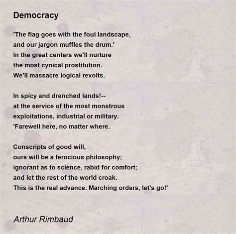 Democracy - Democracy Poem by Arthur Rimbaud