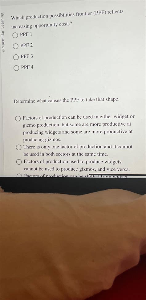 Solved Which Production Possibilities Frontier Ppf