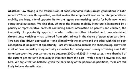 Inequality Of Opportunity And Intergenerational Persistence In Latin