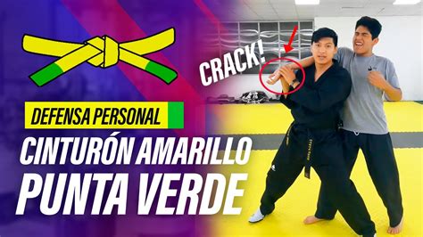 DEFENSA PERSONAL Cinturón AMARILLO punta VERDE Taekwondo Tutorial