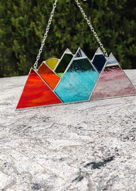 Misty Mountain Stained Glass Smoky Mountains Suncatcher 7 Etsy