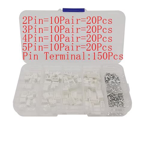 230Pcs Box PH2 0 2P 3P 4P 5 Pin Pitch 2 0mm Terminal Socket Male Female