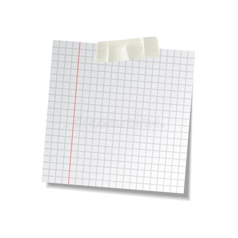 Realistic Sticky Note Sheet Blank Lined Paper Vector Illustration