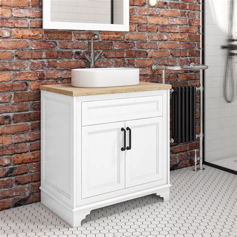 800mm White Freestanding Countertop Vanity Unit With Basin Camden