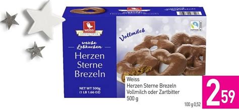 Weiss Herzen Sterne Brezeln Vollmilch Oder Zartbitter G Angebot Bei