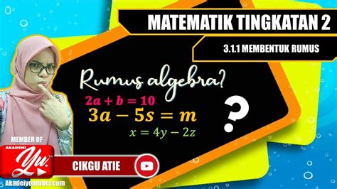 Rumus Algebra Tingkatan 2 Youtube Otosection