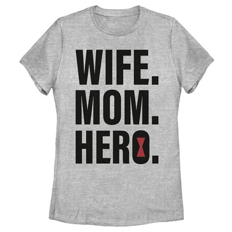 Womens Marvel Wife Mom Hero Black Widow Icon T Shirt Fifth Sun