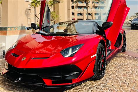 Rent Lamborghini Aventador Svj Red In Dubai Sportscars Octane