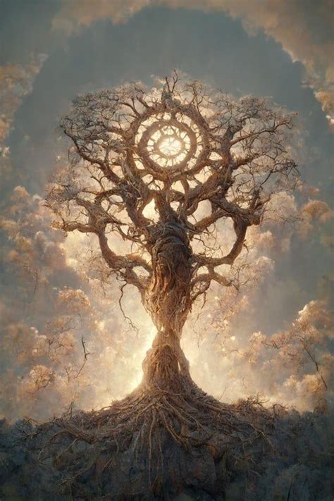 Soul Tree Of Earth Midjourney Fantasy Landscape Beautiful Fantasy