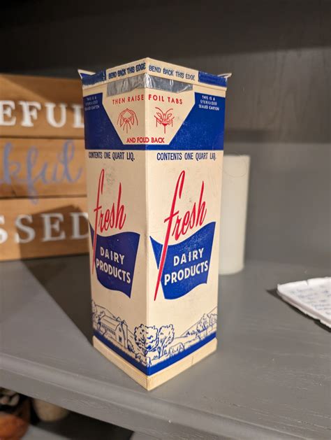 Nos 1950 S Fresh Dairy Milk Quart Sealright Waxed Milk Carton Or Container Begeacres Dairy