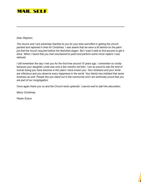 Thank You Letter From Pastor To Congregation How To Templates