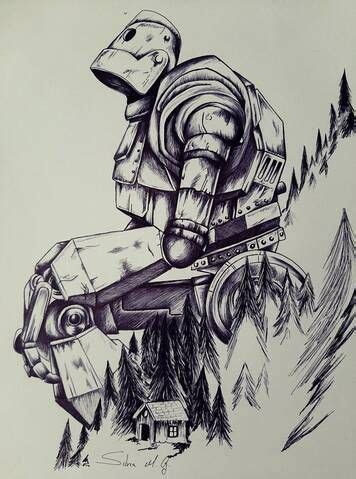 El Gigante De Hierro Easy Drawings Pencil Drawings The Iron Giant