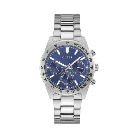 Guess Watches Guess Gents Altitude Blue Dial Stainless Steel Watch