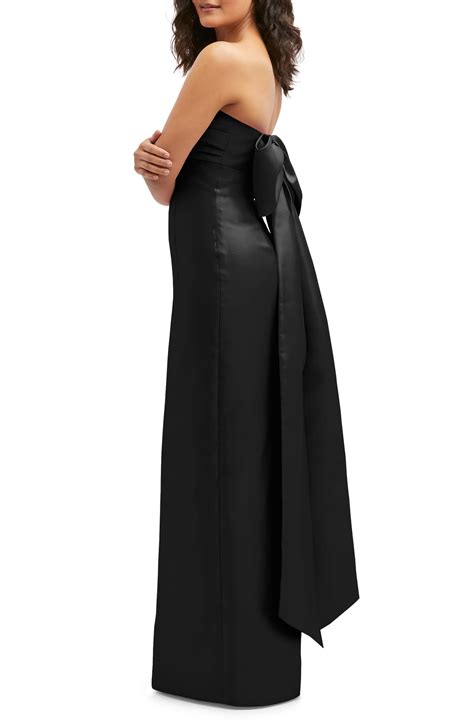 Alfred Sung Strapless Bow Back Satin Column Gown Nordstrom