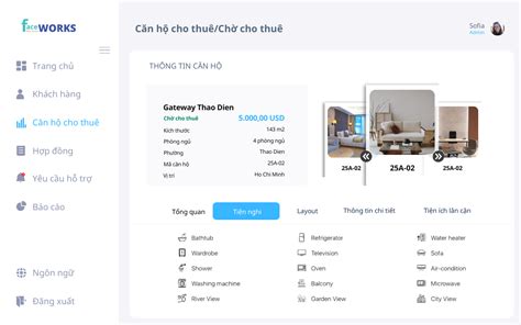 Giao Diện Phần Mềm Quản Lý Tòa Nhà Faceworks Faceworks
