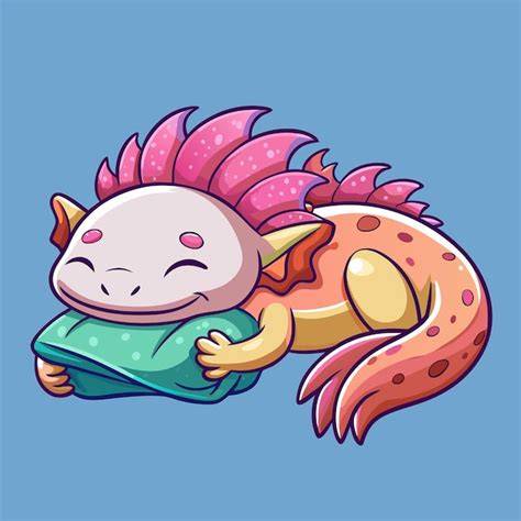 Un Adorable Vecteur De Dessin Anim D Un Axolotl Endormi Sur Un