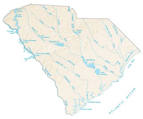 Map Of South Carolina Cities And Lakes Carmon Allianora