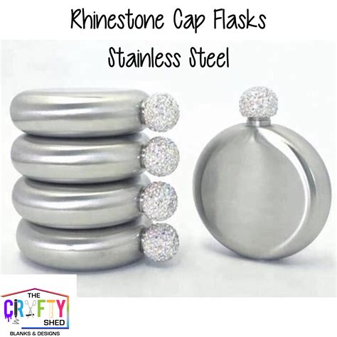 Bling Flasks Rhinestone Cap The Crafty Shed