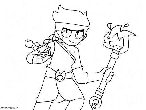 Amber Brawl Stars 7 Coloring Page