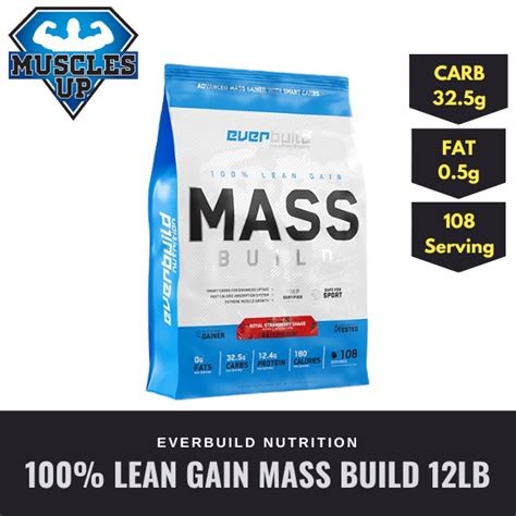 【authentic】everbuild 100 Lean Gain Mass Build 12lb Mass Gainer Gym