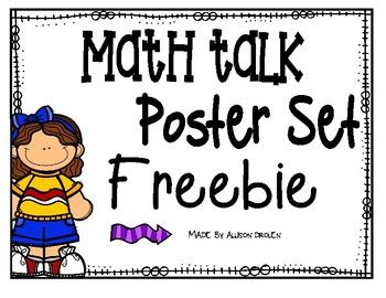 Math Talk Poster Set Freebie by Allison Drolen | TpT