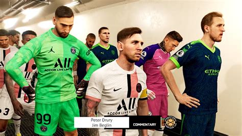 Pes 2021 Manchester City Vs Psg Debut Harry Kane Jack Grealish