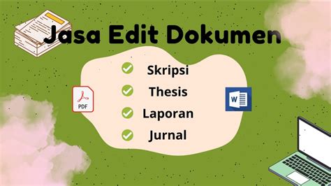 Jasa Edit Dokumen Skripsi Laporan Thesis Jurnal Dan Dokumen Lainnya