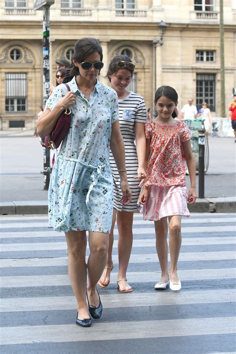 Katie Holmes Suri Cruise Twinning Floral Dresses Ballet Flats Footwear News