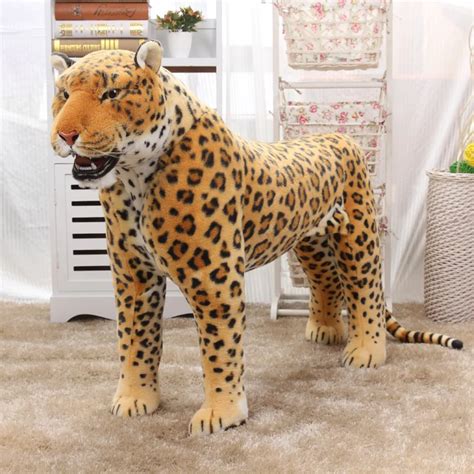 steel&plush fabric simuluation leopard large 110x75cm plush leopard toy prop,home garden ...