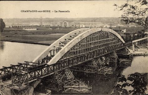 Ak Champagne Sur Seine Seine Et Marne La Passerelle Nr 2762539