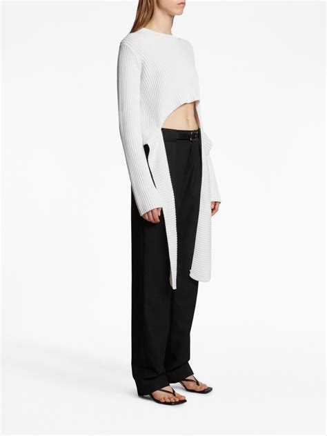 Proenza Schouler White Label Ribbed Knit Wrap Jumper White FARFETCH