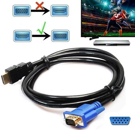 ADAPTER KABEL PRZEWÓD HDMI VGA D SUB PRZEJŚCIÓWKA 15 PIN MONITOR FULL